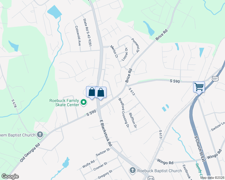 map of restaurants, bars, coffee shops, grocery stores, and more near 449 Rambling Rose Way in Moore