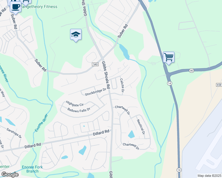 map of restaurants, bars, coffee shops, grocery stores, and more near 26 Roselite Circle in Greer
