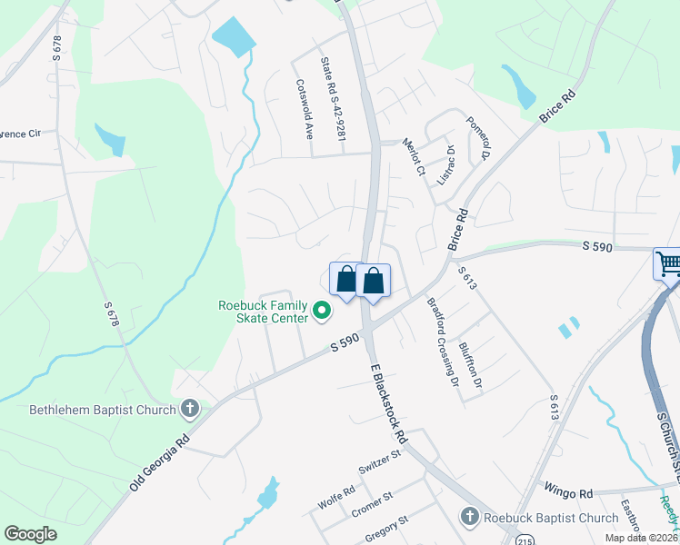 map of restaurants, bars, coffee shops, grocery stores, and more near 210 Ashton Drive in Moore