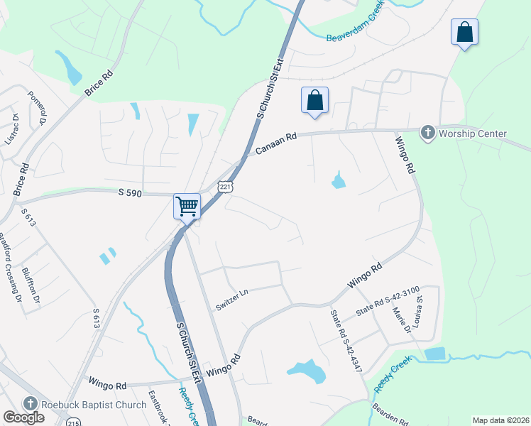 map of restaurants, bars, coffee shops, grocery stores, and more near 531 Vault Way in Roebuck