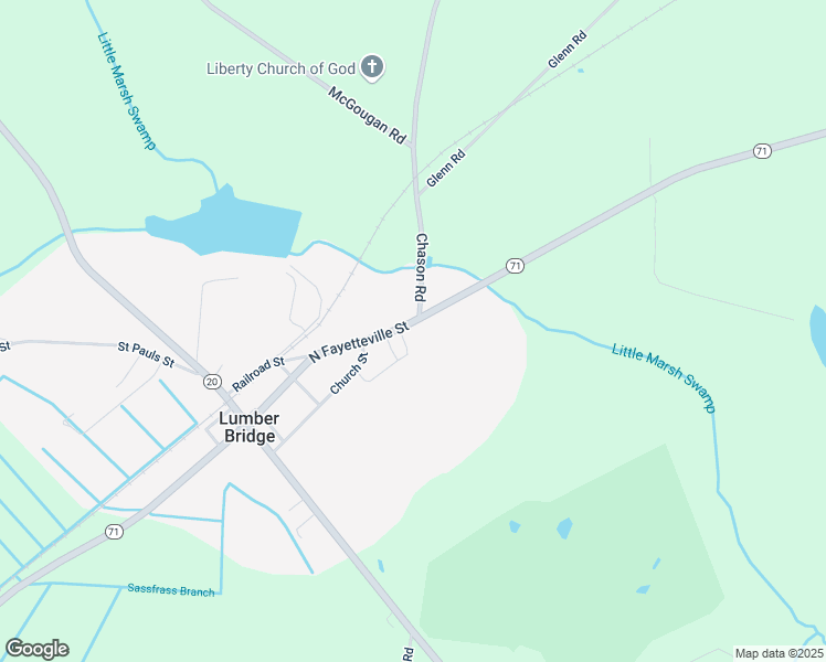 map of restaurants, bars, coffee shops, grocery stores, and more near 470 North Fayetteville Street in Lumber Bridge