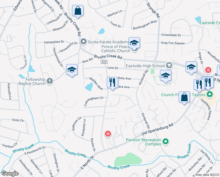 map of restaurants, bars, coffee shops, grocery stores, and more near 2 Tara Avenue in Taylors