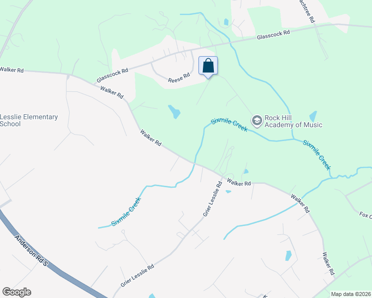 map of restaurants, bars, coffee shops, grocery stores, and more near 3943 Walker Road in Rock Hill