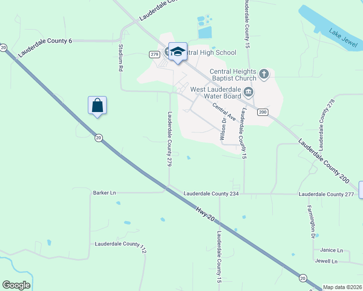 map of restaurants, bars, coffee shops, grocery stores, and more near 715 County Road 234 in Florence