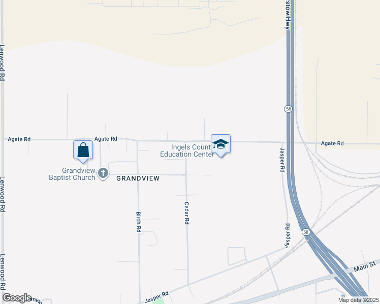 map of restaurants, bars, coffee shops, grocery stores, and more near 35241 Cedar Road in Barstow