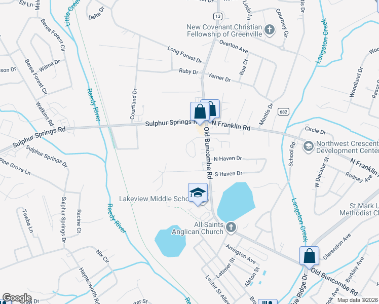 map of restaurants, bars, coffee shops, grocery stores, and more near 100 Jerusalem Circle in Greenville