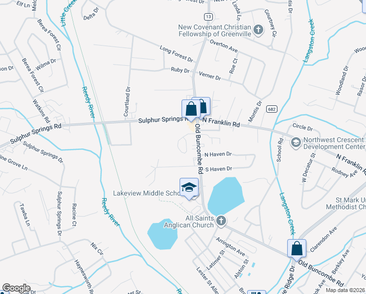 map of restaurants, bars, coffee shops, grocery stores, and more near 100 Jerusalem Circle in Greenville