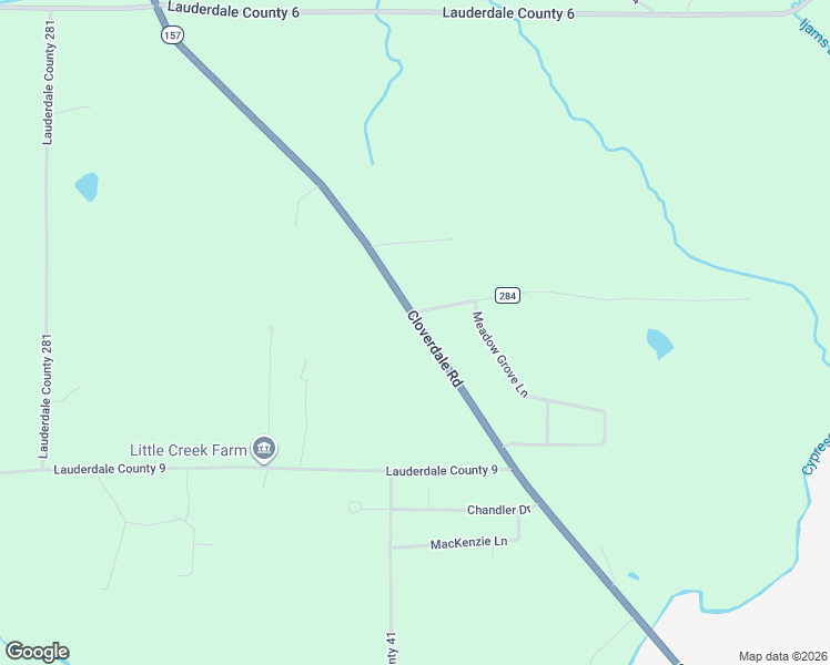 map of restaurants, bars, coffee shops, grocery stores, and more near 7175 Alabama 157 in Florence