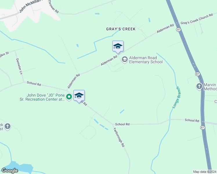 map of restaurants, bars, coffee shops, grocery stores, and more near 2814 Alderman Road in Fayetteville