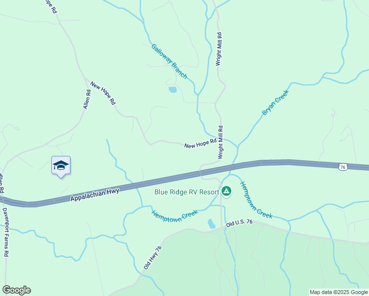map of restaurants, bars, coffee shops, grocery stores, and more near 2462 New Hope Road in Morganton