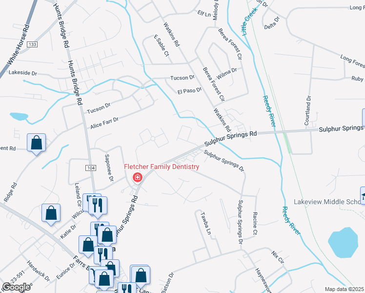 map of restaurants, bars, coffee shops, grocery stores, and more near 410 County Road 87 in Greenville