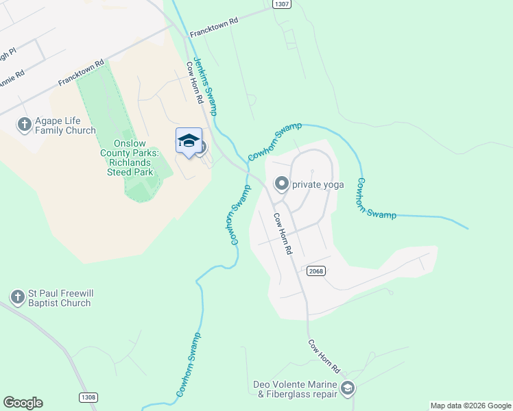 map of restaurants, bars, coffee shops, grocery stores, and more near 201 Bonanza Drive in Richlands