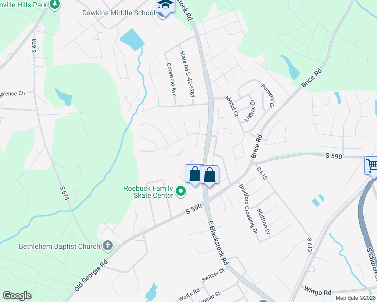 map of restaurants, bars, coffee shops, grocery stores, and more near 212 Allsbrook Place in Moore