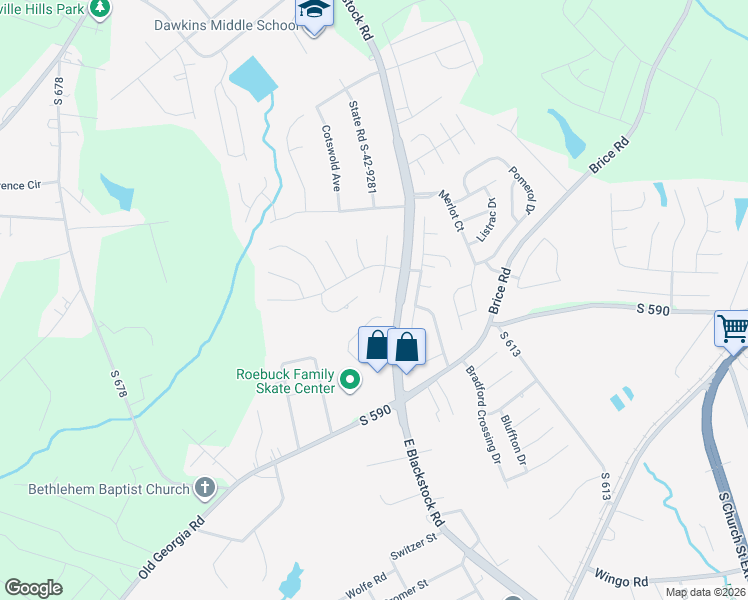 map of restaurants, bars, coffee shops, grocery stores, and more near 212 Allsbrook Place in Moore