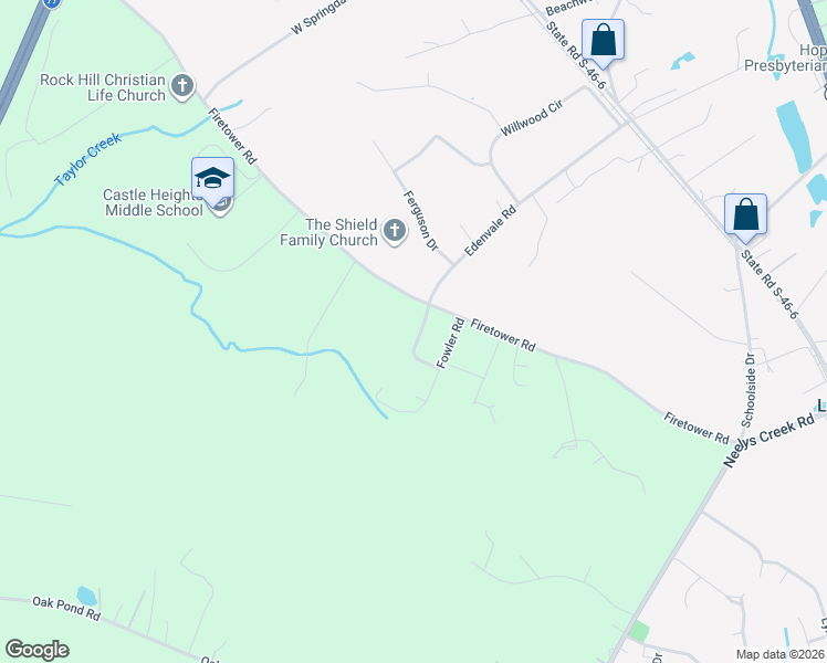 map of restaurants, bars, coffee shops, grocery stores, and more near 334 Edenvale Road in Rock Hill