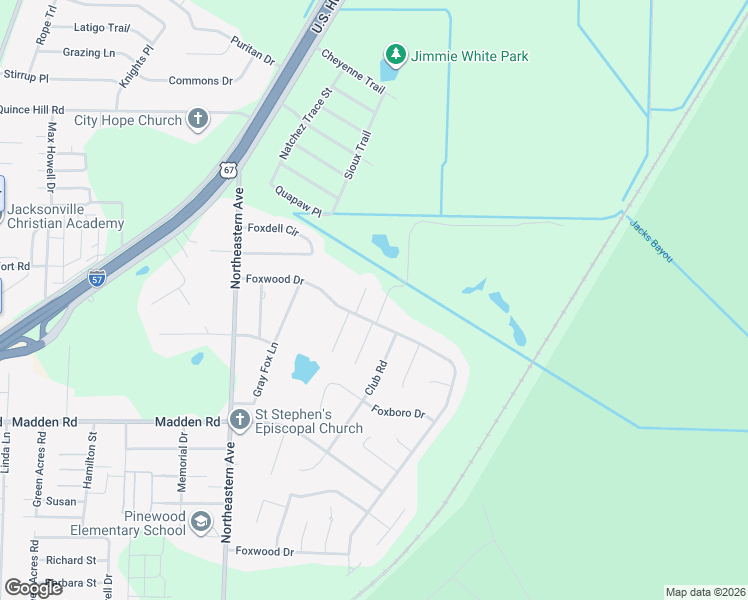 map of restaurants, bars, coffee shops, grocery stores, and more near 5 Foxwood Cove in Jacksonville