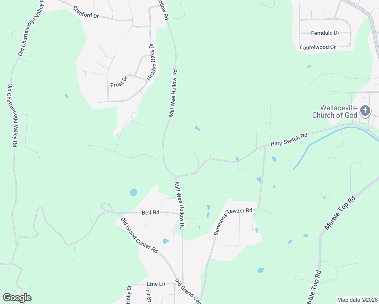 map of restaurants, bars, coffee shops, grocery stores, and more near 1172 Harp Switch Road in Chickamauga