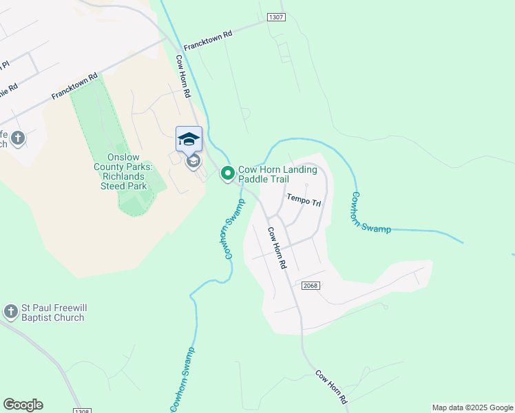 map of restaurants, bars, coffee shops, grocery stores, and more near 367 Cow Horn Road in Richlands