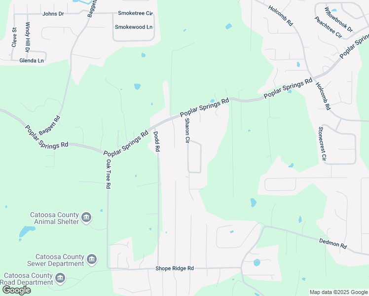 map of restaurants, bars, coffee shops, grocery stores, and more near 218 East Sharon Circle in Ringgold
