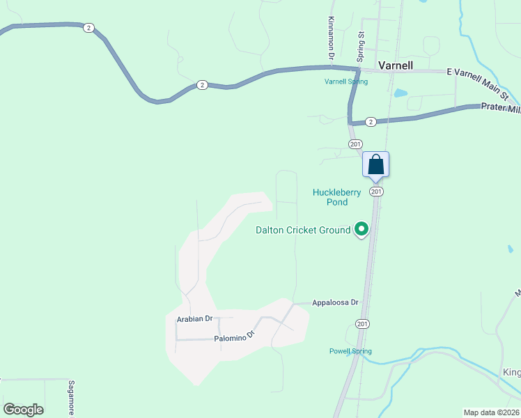 map of restaurants, bars, coffee shops, grocery stores, and more near 1232 Stallion Way in Dalton
