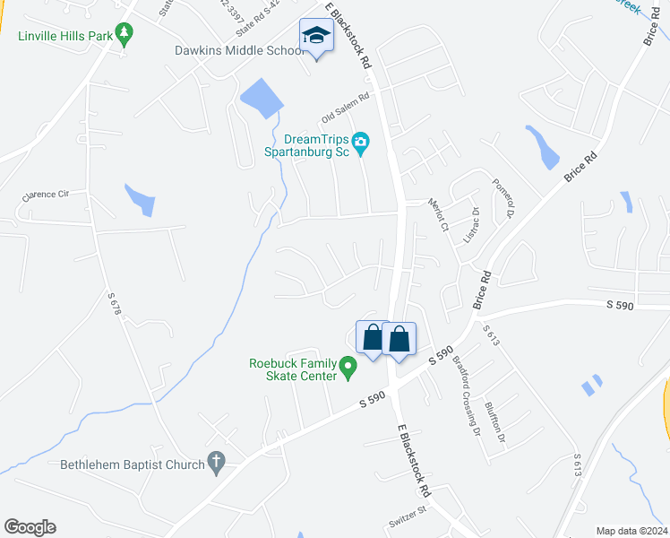 map of restaurants, bars, coffee shops, grocery stores, and more near 405 Summerton Place in Moore