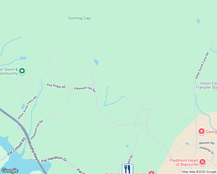 map of restaurants, bars, coffee shops, grocery stores, and more near 1005 Cardinal Peak Drive in Blairsville