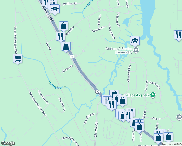 map of restaurants, bars, coffee shops, grocery stores, and more near 148 Lynnwayne Circle in Havelock