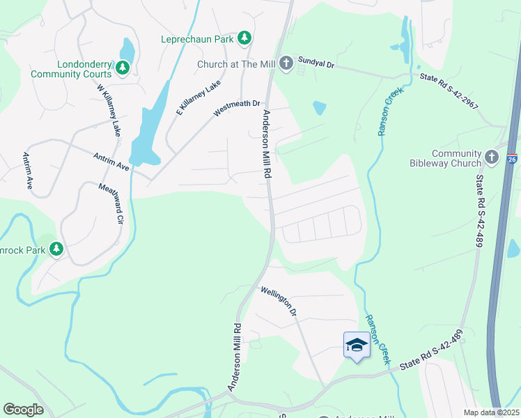 map of restaurants, bars, coffee shops, grocery stores, and more near 4720 Anderson Mill Road in Moore