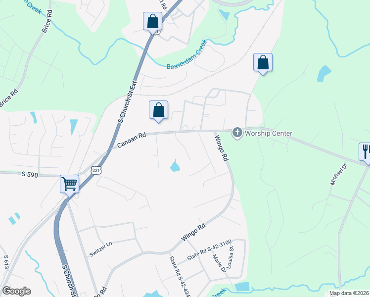 map of restaurants, bars, coffee shops, grocery stores, and more near 237 Joe Arthur Drive in Roebuck