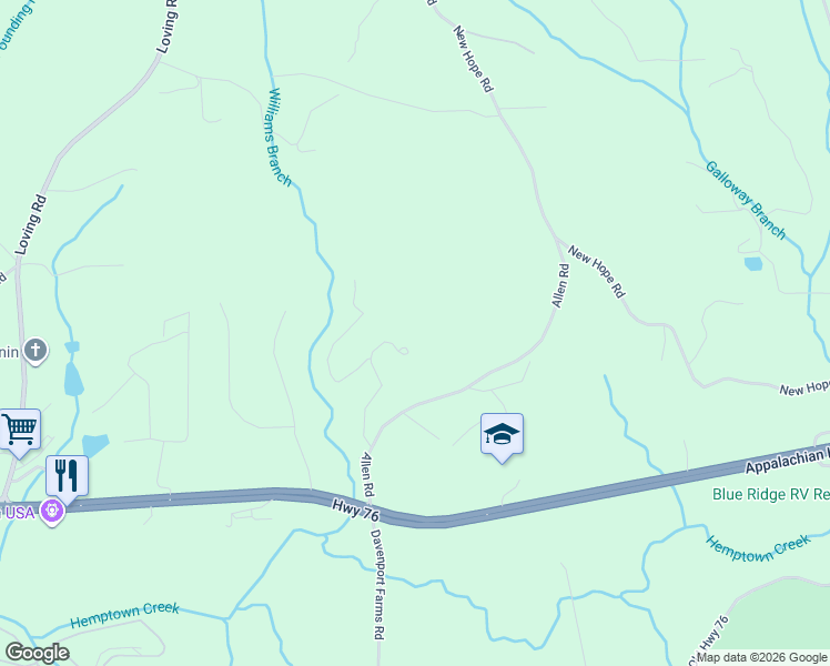 map of restaurants, bars, coffee shops, grocery stores, and more near 110 Bear Pause Road in Morganton