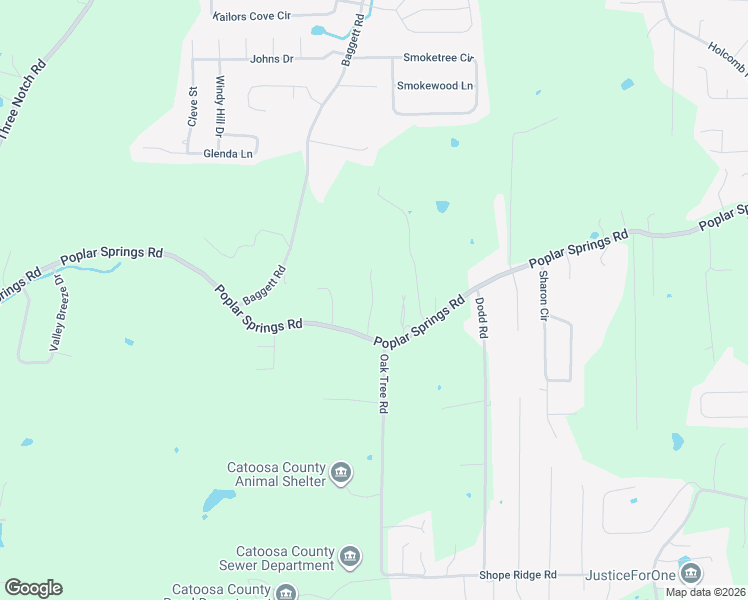 map of restaurants, bars, coffee shops, grocery stores, and more near 2390 Poplar Springs Road in Ringgold