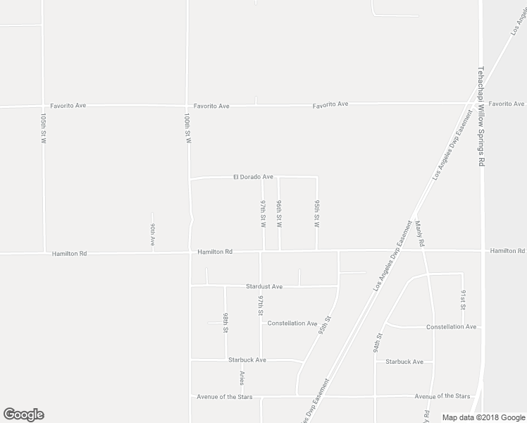 map of restaurants, bars, coffee shops, grocery stores, and more near 97th Street West in Kern County