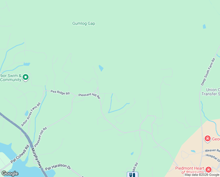 map of restaurants, bars, coffee shops, grocery stores, and more near 1005 Cardinal Peak Drive in Blairsville