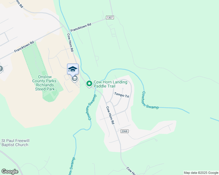 map of restaurants, bars, coffee shops, grocery stores, and more near 503 Duet Court in Richlands