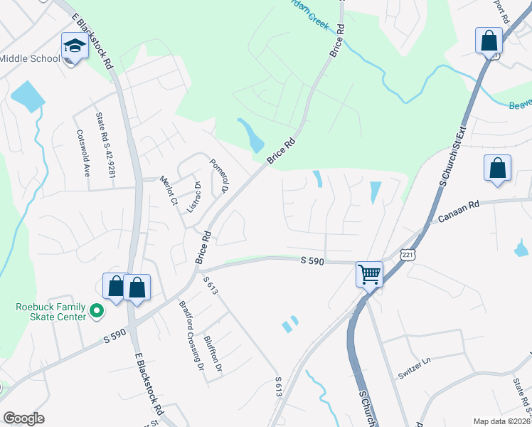 map of restaurants, bars, coffee shops, grocery stores, and more near 1375 Old Georgia Road in Roebuck