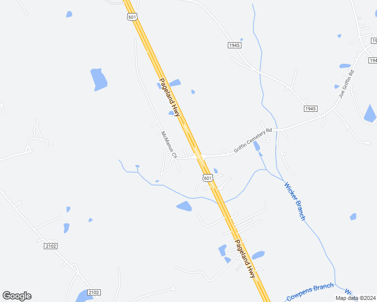 map of restaurants, bars, coffee shops, grocery stores, and more near 4720 Pageland Highway in Monroe