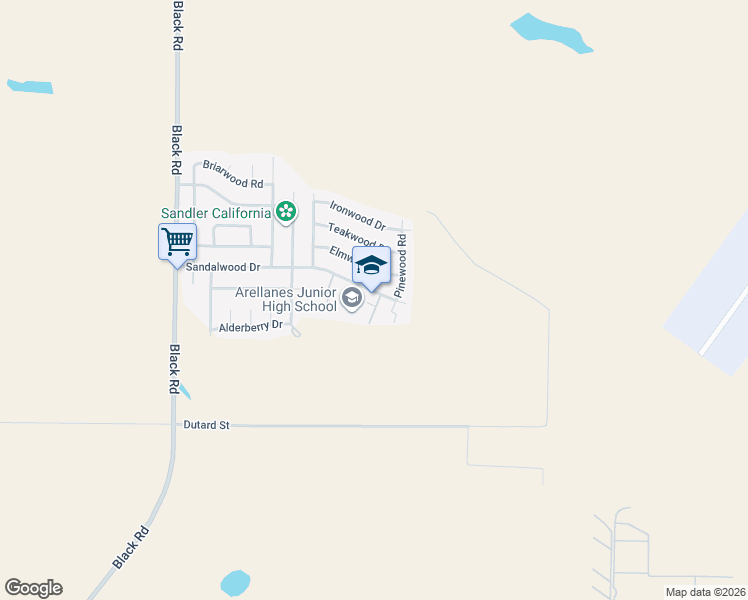 map of restaurants, bars, coffee shops, grocery stores, and more near 1890 Sandalwood Drive in Santa Maria