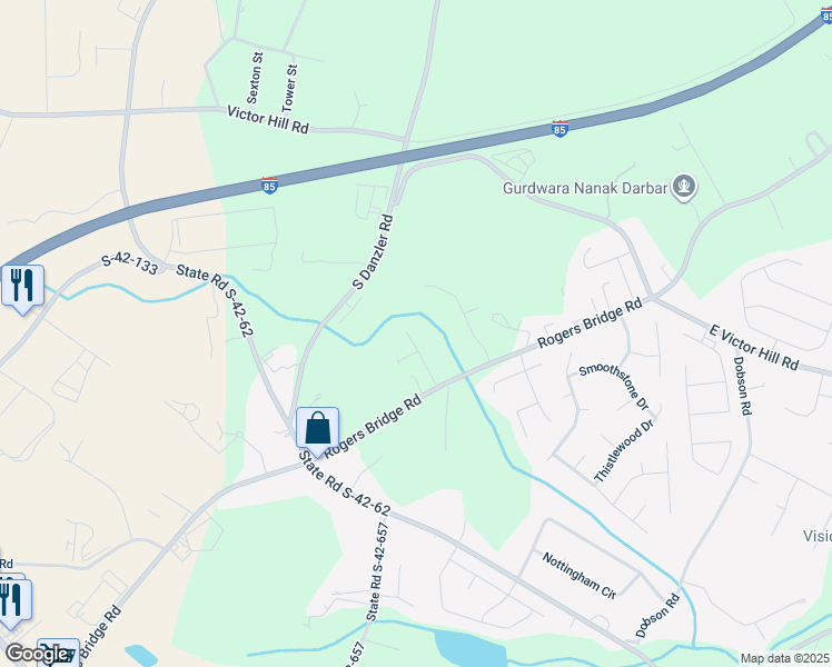 map of restaurants, bars, coffee shops, grocery stores, and more near 1355 South Danzler Road in Duncan