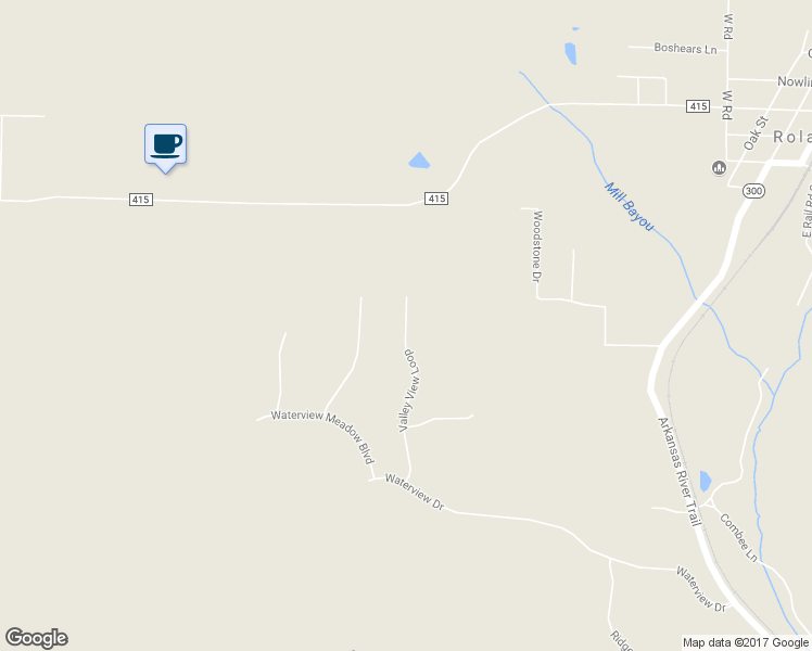 map of restaurants, bars, coffee shops, grocery stores, and more near 17114 Valley View Loop in Roland