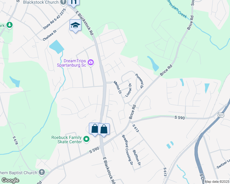 map of restaurants, bars, coffee shops, grocery stores, and more near 1036 Merlot Court in Moore