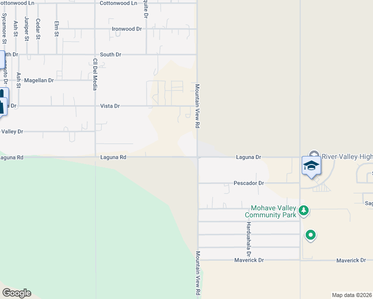 map of restaurants, bars, coffee shops, grocery stores, and more near 8945-8967 Mountain View Road in Mohave Valley