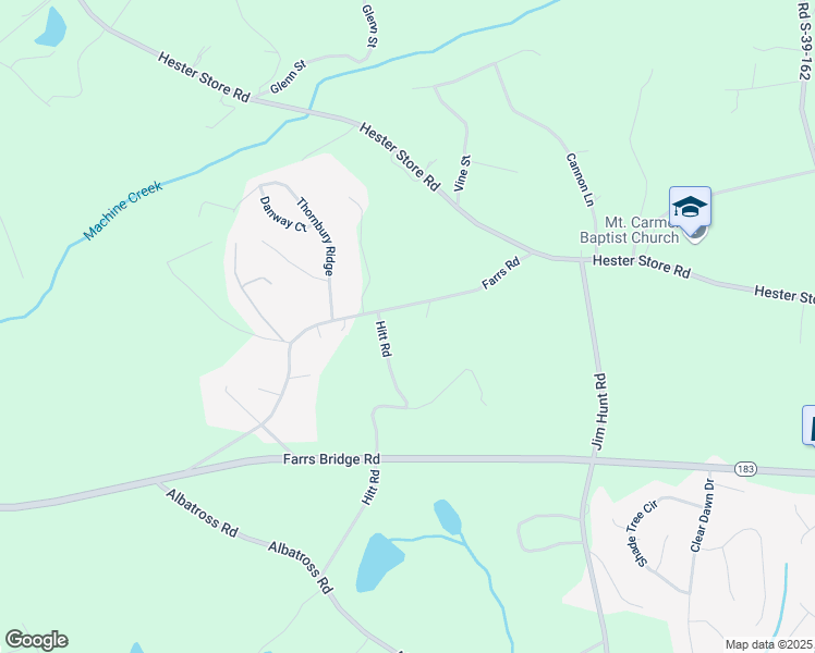 map of restaurants, bars, coffee shops, grocery stores, and more near 610 Farrs Road in Easley