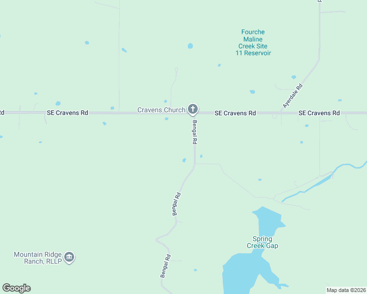 map of restaurants, bars, coffee shops, grocery stores, and more near 1137 Bengal Road in Red Oak