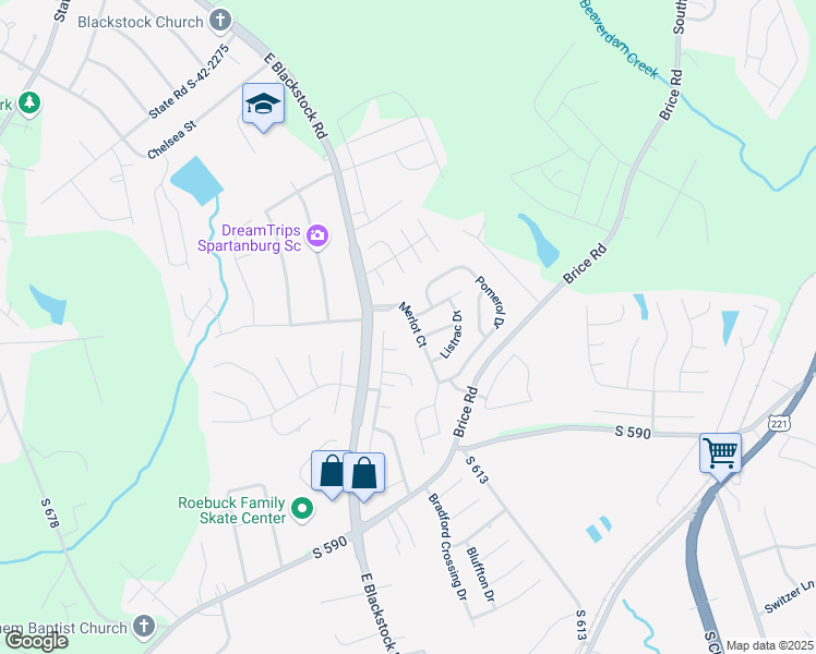 map of restaurants, bars, coffee shops, grocery stores, and more near 1036 Merlot Court in Moore