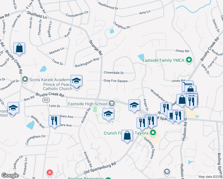 map of restaurants, bars, coffee shops, grocery stores, and more near 7 Belgrave Close in Taylors