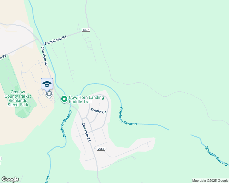 map of restaurants, bars, coffee shops, grocery stores, and more near 133 Prelude Drive in Richlands