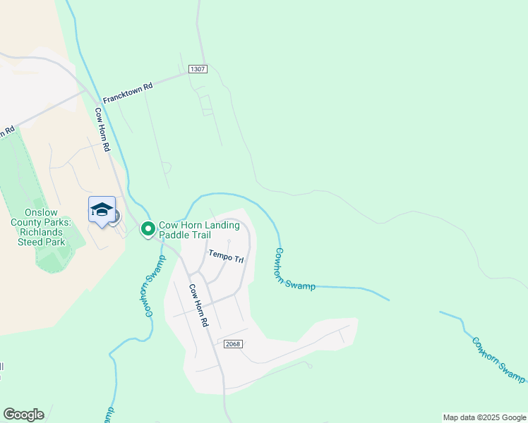 map of restaurants, bars, coffee shops, grocery stores, and more near 133 Prelude Drive in Richlands