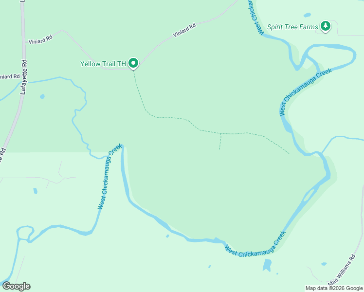 map of restaurants, bars, coffee shops, grocery stores, and more near Unnamed Road in Chickamauga
