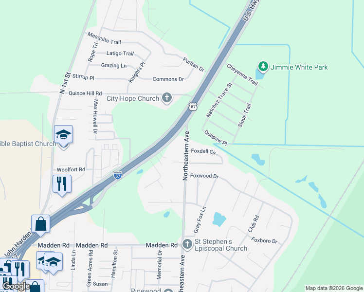 map of restaurants, bars, coffee shops, grocery stores, and more near 3208 Northeastern Avenue in Jacksonville