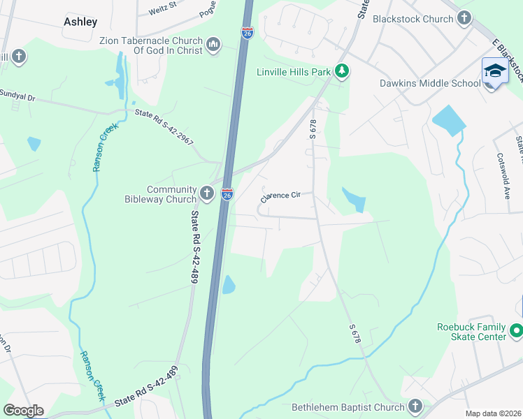 map of restaurants, bars, coffee shops, grocery stores, and more near 148 Clarence Circle in Moore